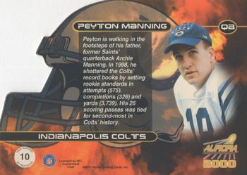 2000 Pacific Aurora - Helmet Styrotechs #10 Peyton Manning Back