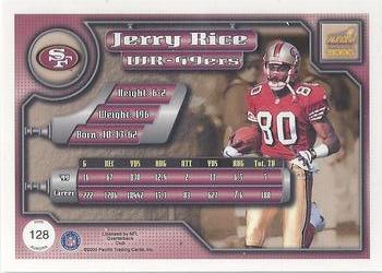 2000 Pacific Aurora - Pinstripes #128 Jerry Rice Back