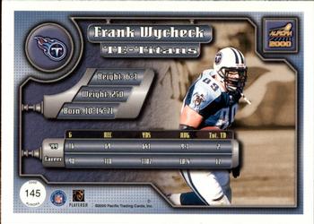 2000 Pacific Aurora - Premiere Date #145 Frank Wycheck Back