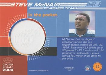 2000 Pacific Crown Royale - In the Pocket #14 Steve McNair Back