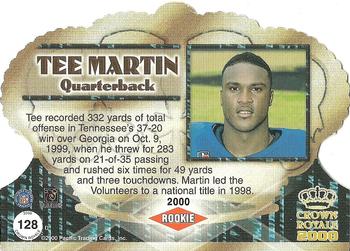 2000 Pacific Crown Royale - Retail #128 Tee Martin Back
