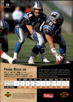 1995 SP #29 Frank Reich Back