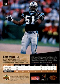 1995 SP #30 Sam Mills Back