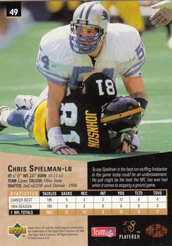 1995 SP #49 Chris Spielman Back