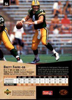 1995 SP #56 Brett Favre Back