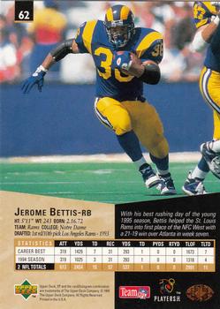 1995 SP #62 Jerome Bettis Back