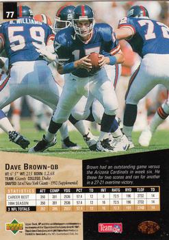 1995 SP #77 Dave Brown Back