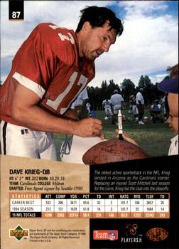 1995 SP #87 Dave Krieg Back