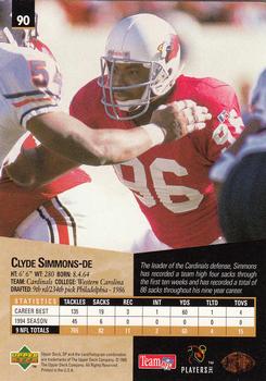 1995 SP #90 Clyde Simmons Back