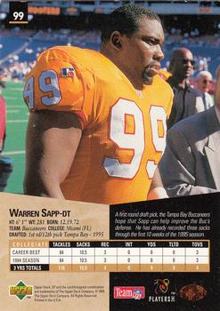 1995 SP #99 Warren Sapp Back