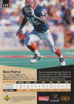 1995 SP #115 Bryce Paup Back