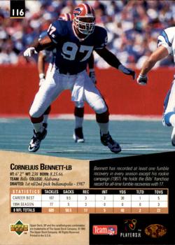 1995 SP #116 Cornelius Bennett Back