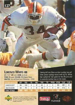 1995 SP #127 Lorenzo White Back