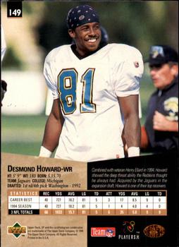 1995 SP #149 Desmond Howard Back