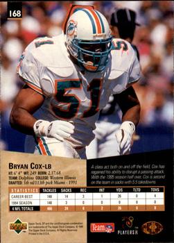1995 SP #168 Bryan Cox Back