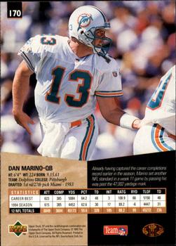 1995 SP #170 Dan Marino Back
