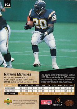 1995 SP #194 Natrone Means Back