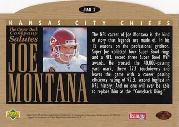 1995 SP #JM1 Joe Montana Back