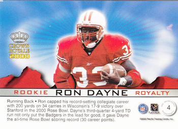 2000 Pacific Crown Royale - Rookie Royalty #4 Ron Dayne Back
