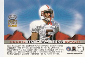 2000 Pacific Crown Royale - Rookie Royalty #23 Troy Walters Back