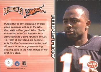 2000 Pacific Omega - AFC Conference Contenders #2 Akili Smith Back