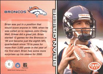 2000 Pacific Omega - AFC Conference Contenders #6 Brian Griese Back