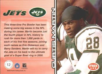 2000 Pacific Omega - AFC Conference Contenders #12 Curtis Martin Back