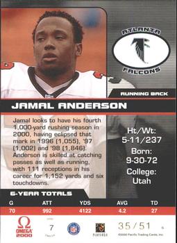 2000 Pacific Omega - Copper #7 Jamal Anderson Back