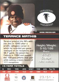 2000 Pacific Omega - Copper #10 Terance Mathis Back