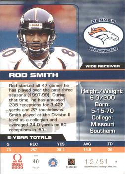 2000 Pacific Omega - Copper #46 Rod Smith Back