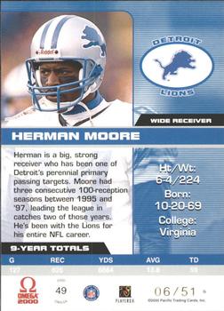 2000 Pacific Omega - Copper #49 Herman Moore Back