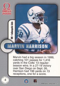 2000 Pacific Omega - Fourth & Goal #4 Marvin Harrison Back