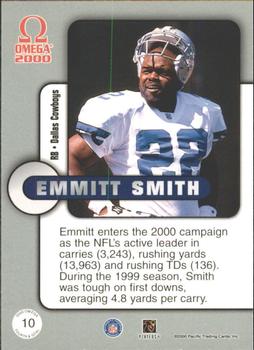 2000 Pacific Omega - Fourth & Goal #10 Emmitt Smith Back
