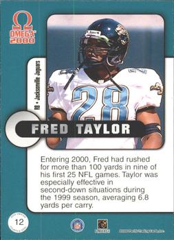 2000 Pacific Omega - Fourth & Goal #12 Fred Taylor Back