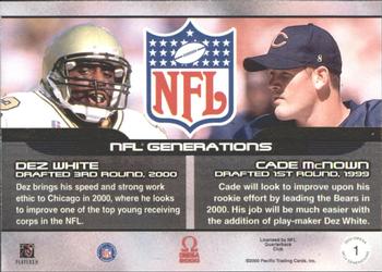 2000 Pacific Omega - NFL Generations #1 Dez White / Cade McNown Back