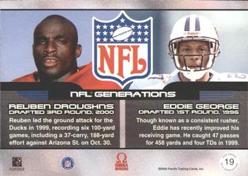 2000 Pacific Omega - NFL Generations #19 Reuben Droughns / Eddie George Back