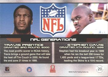 2000 Pacific Omega - NFL Generations #20 Travis Prentice / Stephen Davis Back