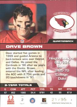 2000 Pacific Omega - Gold #2 Dave Brown Back