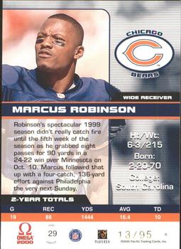 2000 Pacific Omega - Gold #29 Marcus Robinson Back