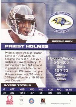 2000 Pacific Omega - Premiere Date #13 Priest Holmes Back