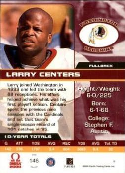 2000 Pacific Omega - Premiere Date #146 Larry Centers Back