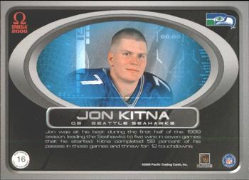2000 Pacific Omega - Stellar Performers #16 Jon Kitna Back