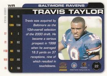 2000 Pacific Paramount - Draft Picks 325 #22 Travis Taylor Back