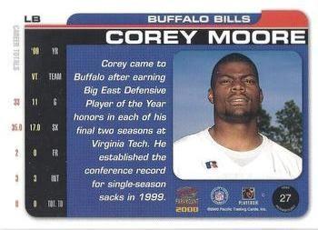 2000 Pacific Paramount - Draft Picks 325 #27 Corey Moore Back
