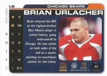 2000 Pacific Paramount - Draft Picks 325 #45 Brian Urlacher Back