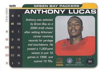 2000 Pacific Paramount - Draft Picks 325 #94 Anthony Lucas Back