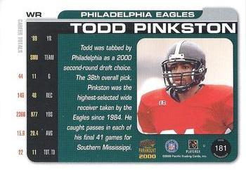 2000 Pacific Paramount - Draft Picks 325 #181 Todd Pinkston Back