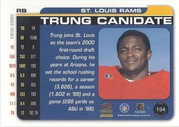 2000 Pacific Paramount - Draft Picks 325 #194 Trung Canidate Back