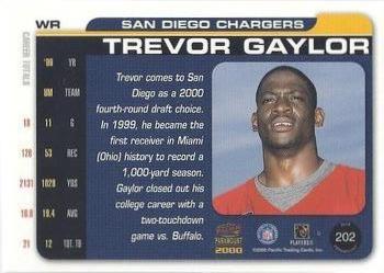 2000 Pacific Paramount - Draft Picks 325 #202 Trevor Gaylor Back