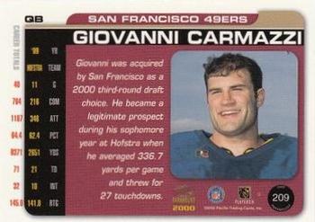 2000 Pacific Paramount - Draft Picks 325 #209 Giovanni Carmazzi Back